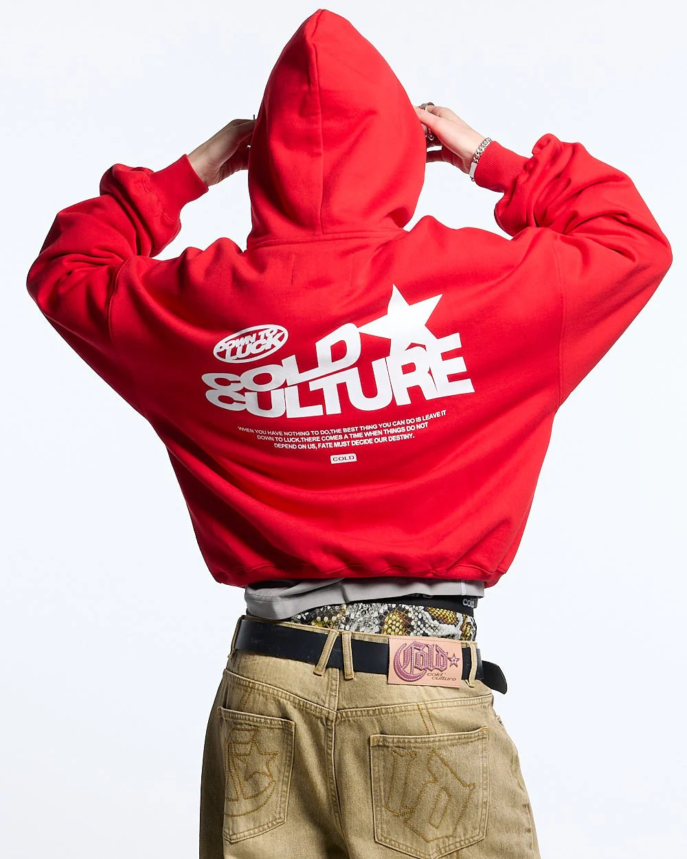 DOWN TO LUCK HOODIE RED - Image 5