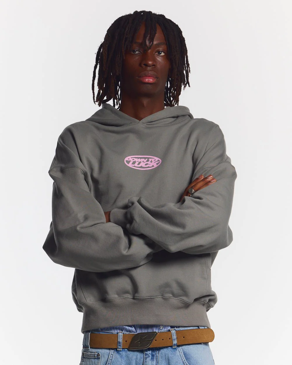 DOWN TO LUCK HOODIE SMOKEY GREY - Image 4