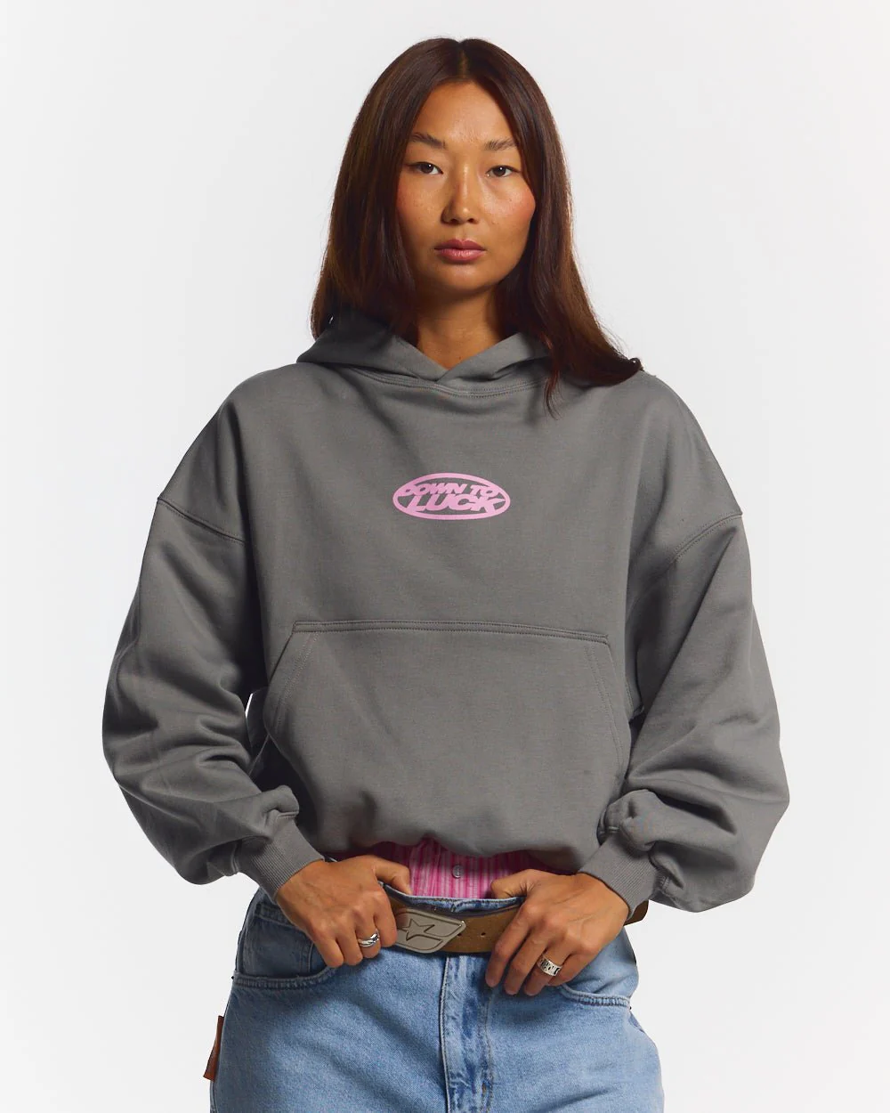 DOWN TO LUCK HOODIE SMOKEY GREY - Image 6