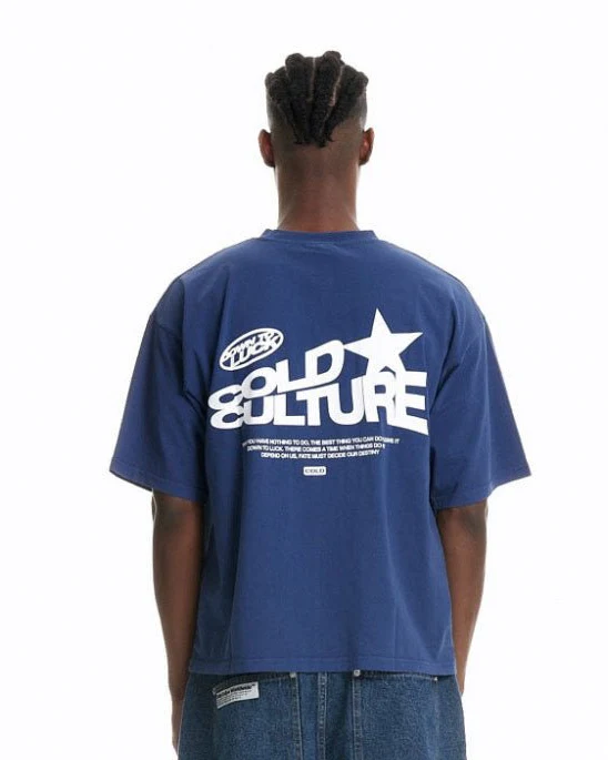 DOWN TO LUCK TEE BRIGHT BLUE - Image 2