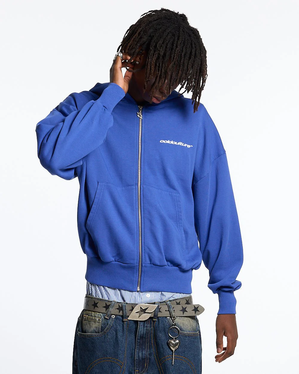 ESSENTIAL ZIP HOODIE ELECTRIC BLUE - Image 5