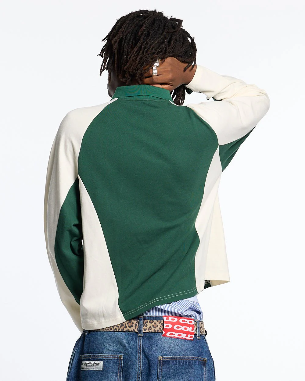 EXTREME POLO LONGSLEEVE GREEN AND BEIGE - Image 4