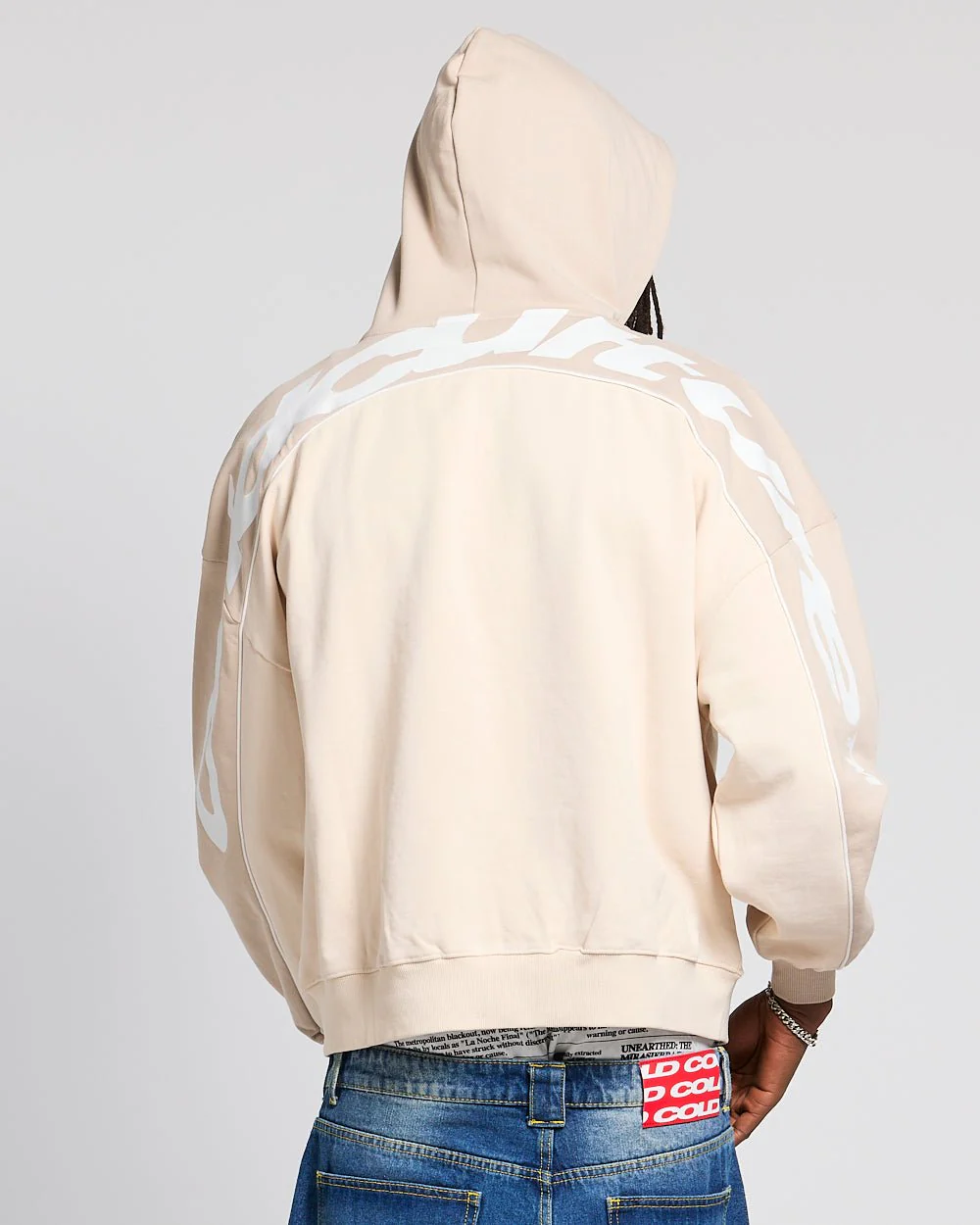 FLESH ZIP HOODIE BEIGE - Image 3