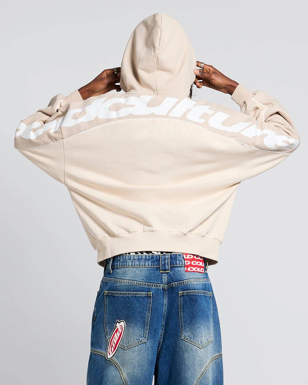 FLESH ZIP HOODIE BEIGE - Image 5