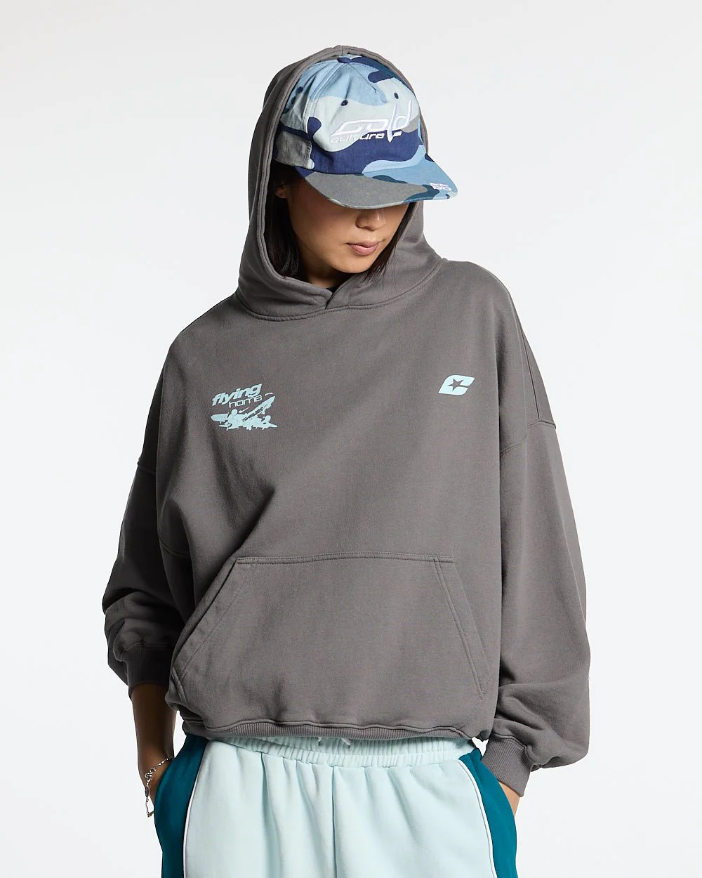 FLYING HOME HOODIE SMOKEY GREY - Image 6