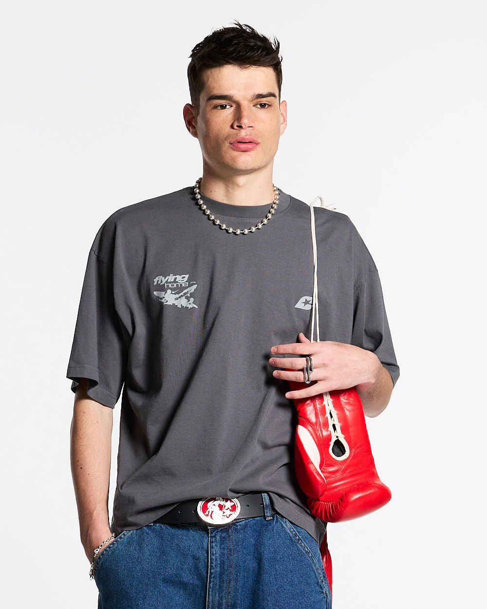 FLYING HOME TEE DOVE GREY - Image 4