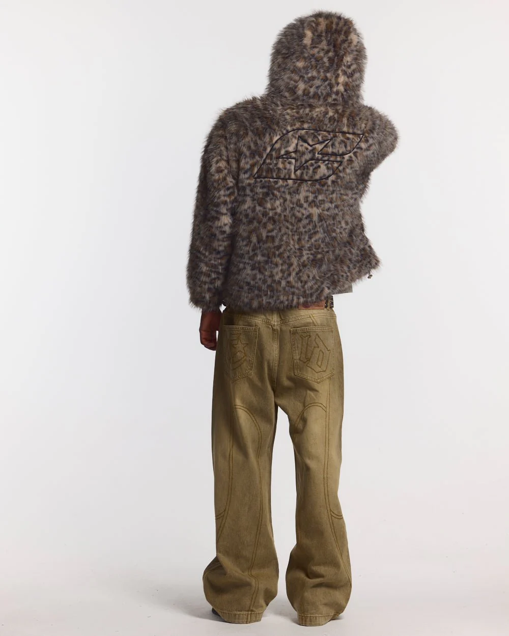 FUR HOODIE BROWN LEOPARD - Image 4