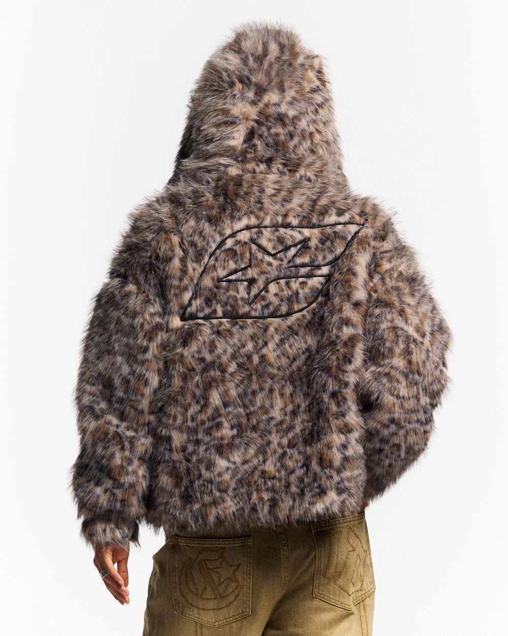 FUR HOODIE BROWN LEOPARD - Image 6