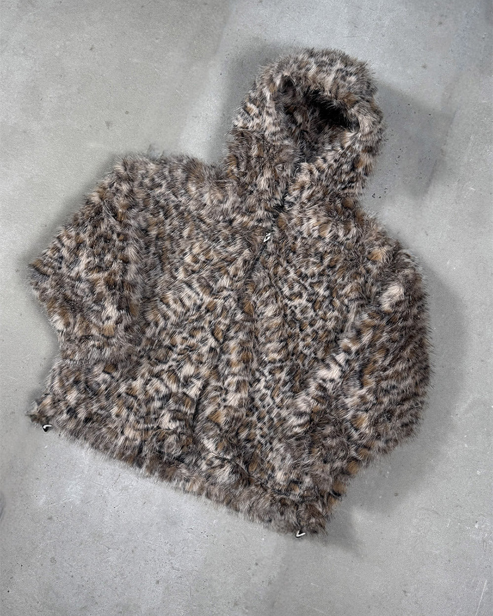 FUR HOODIE BROWN LEOPARD - Image 8