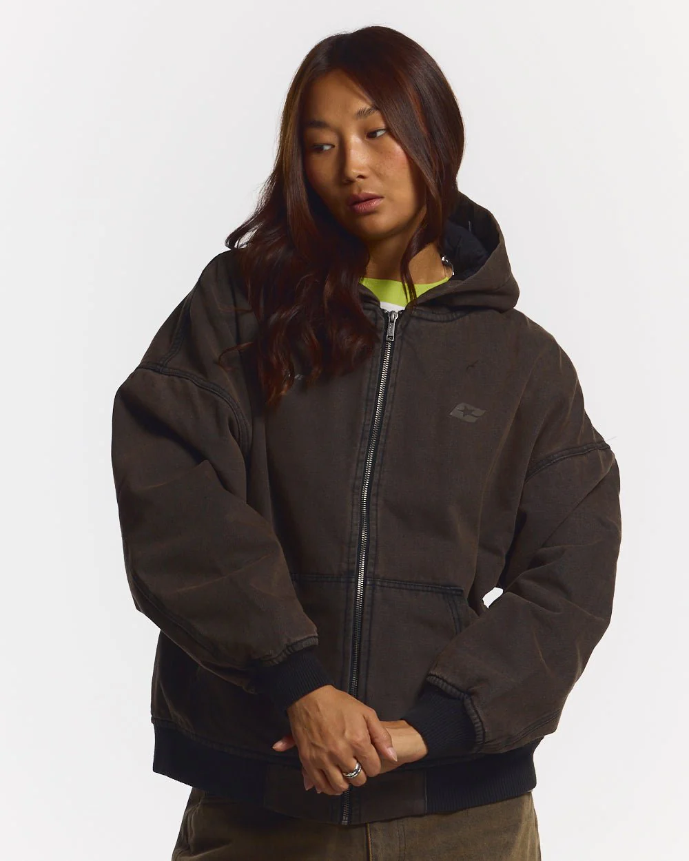 HARPER JACKET FADED DARK BROWN DENIM - Image 6