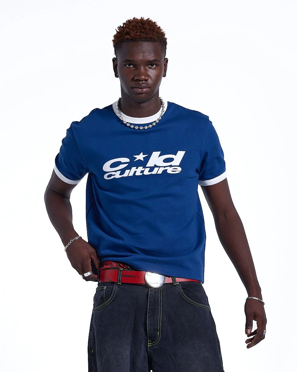 HARPER TEE DARK BLUE AND WHITE - Image 3