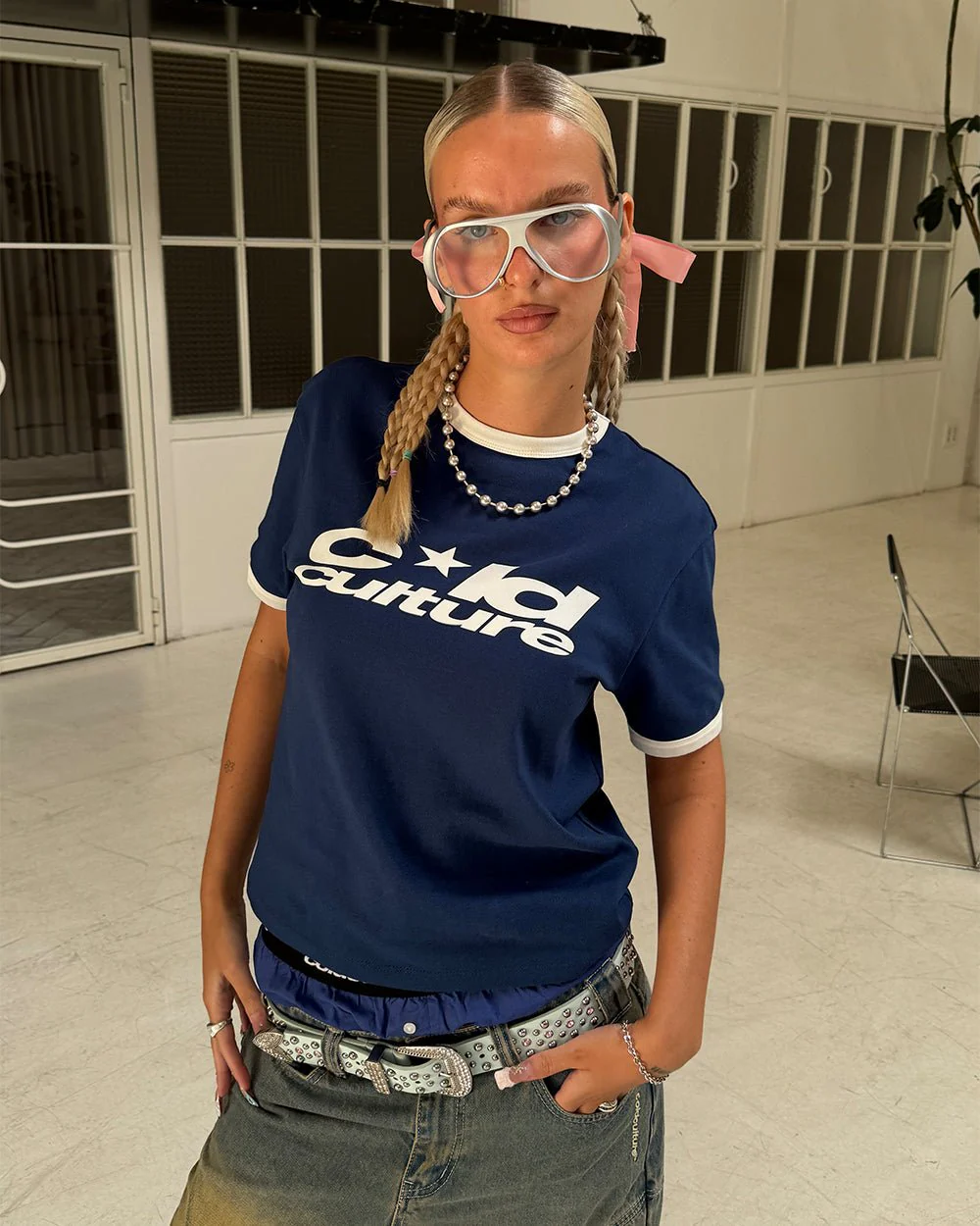 HARPER TEE DARK BLUE AND WHITE - Image 7