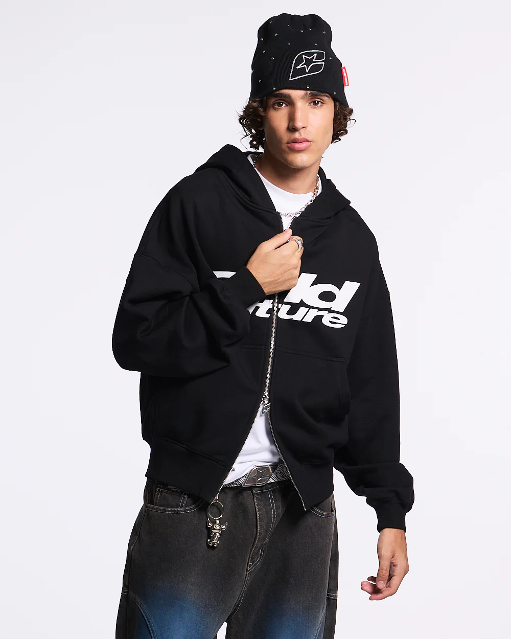 HARPER ZIP HOODIE BLACK - Image 3