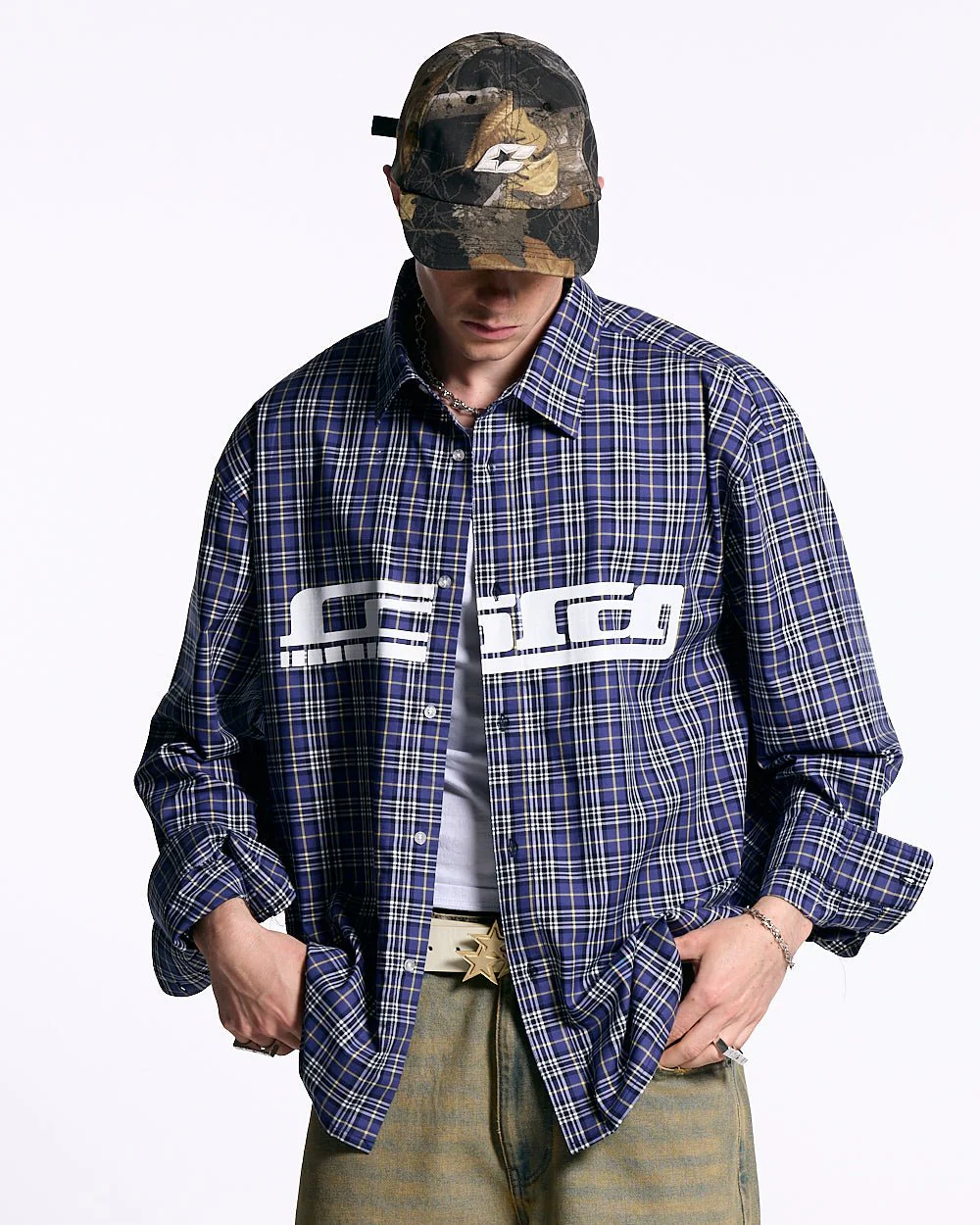 GRID SHIRT TARTAN DARK BLUE/GRAY - Image 3