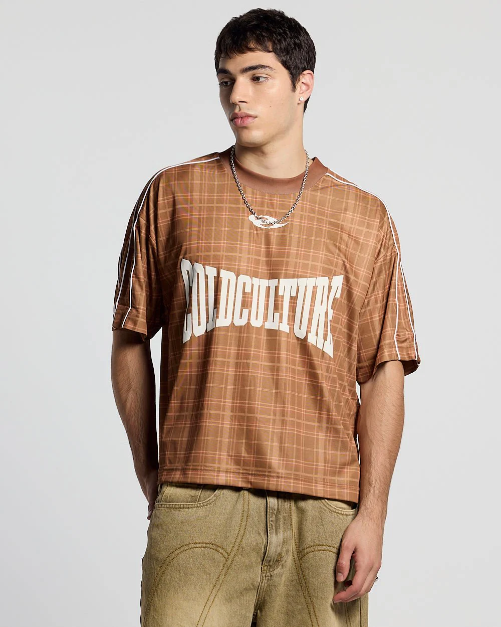 HIGHLANDS PLAID TEE BEIGE - Image 3