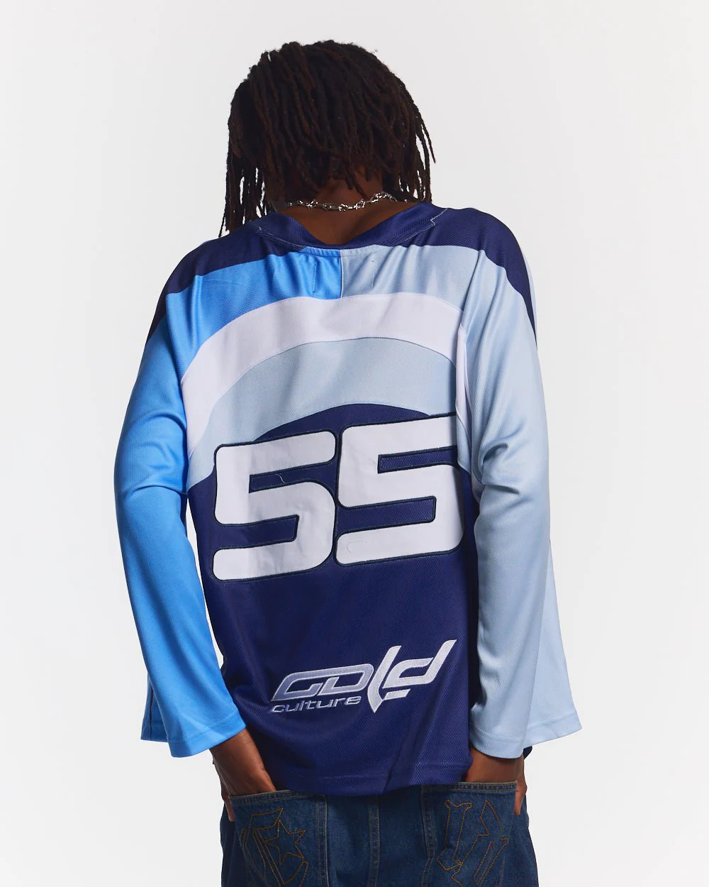 HOCKEY PLAYER LONGSLEEVE TEE NAVY/GLOSS BLUE - Image 4