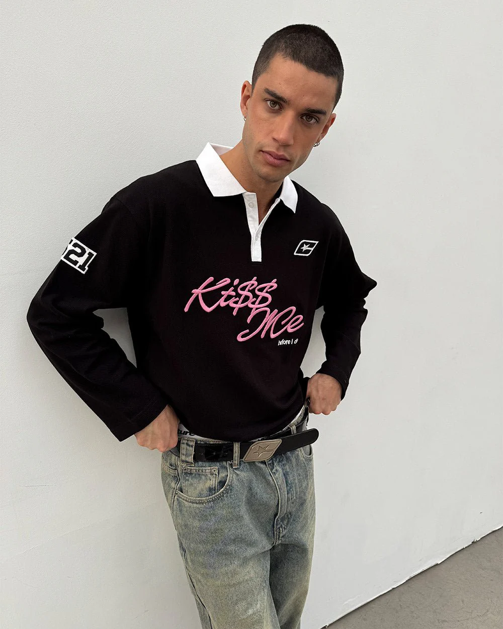 KISS ME POLO BLACK & PINK - Image 5