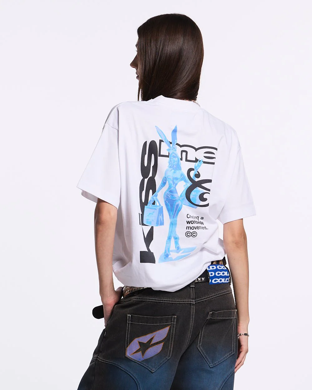 KISS THE BUNNY TEE WHITE - Image 6