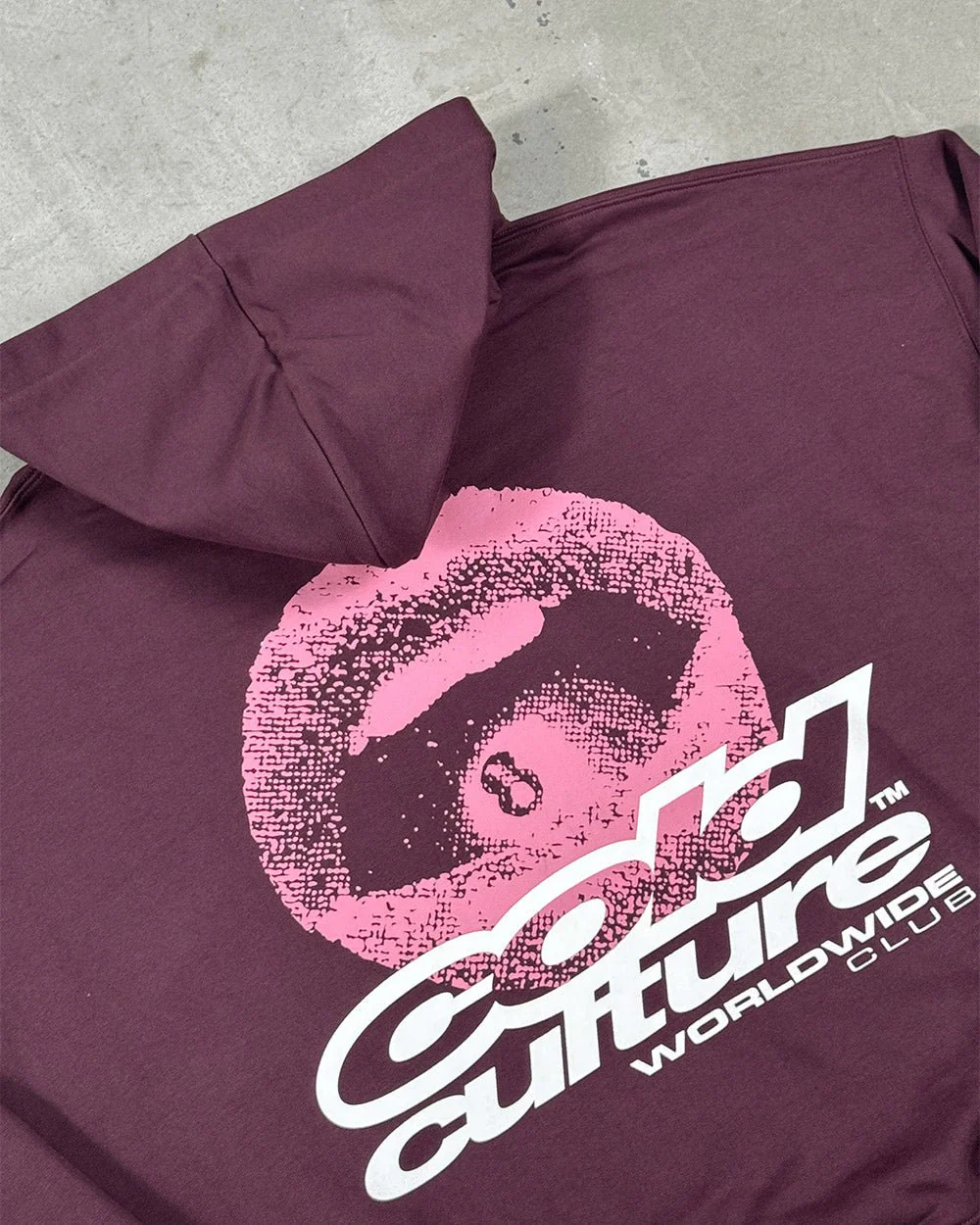 LIP COMBO HOODIE DARK BURGUNDY - Image 10