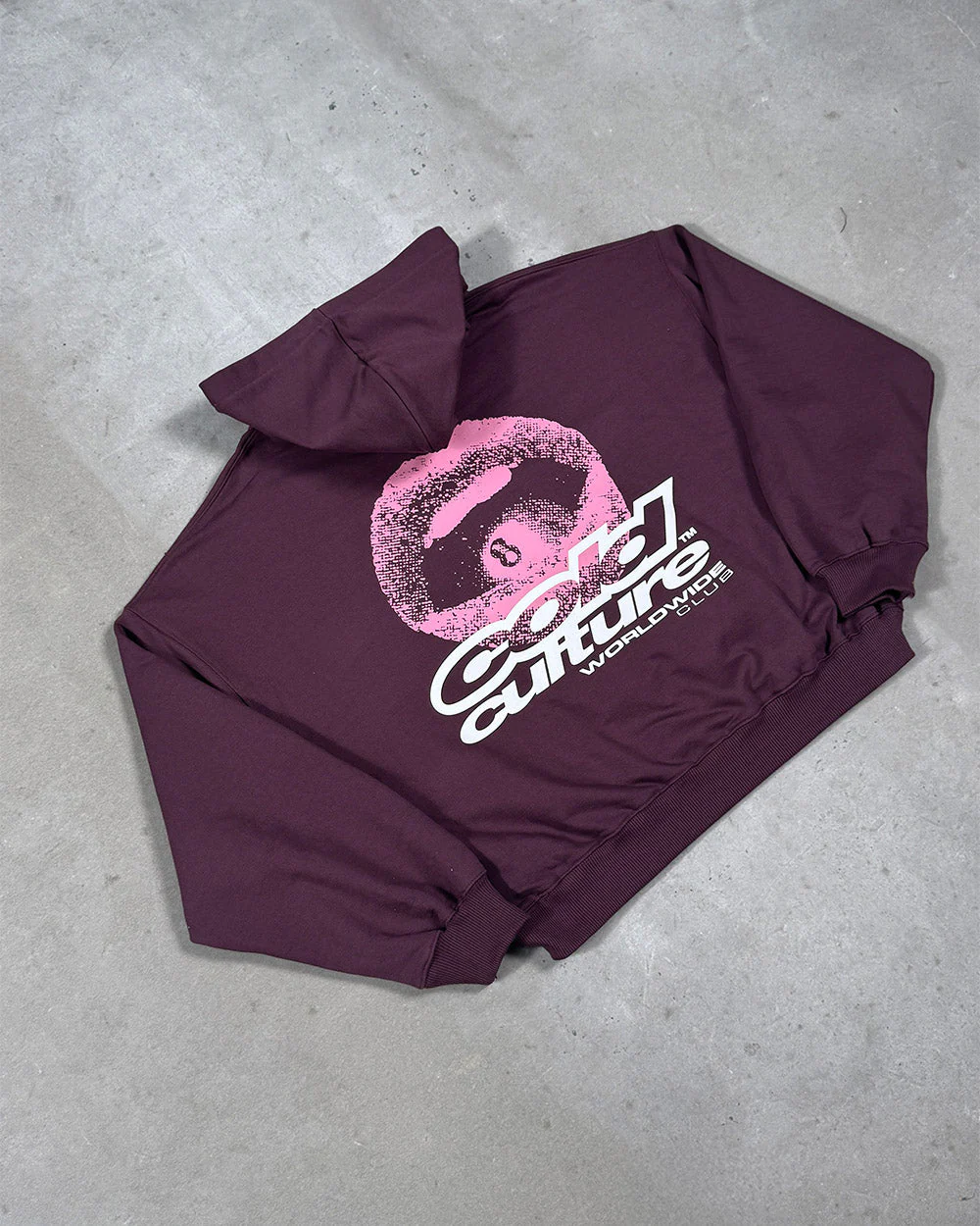 LIP COMBO HOODIE DARK BURGUNDY - Image 9