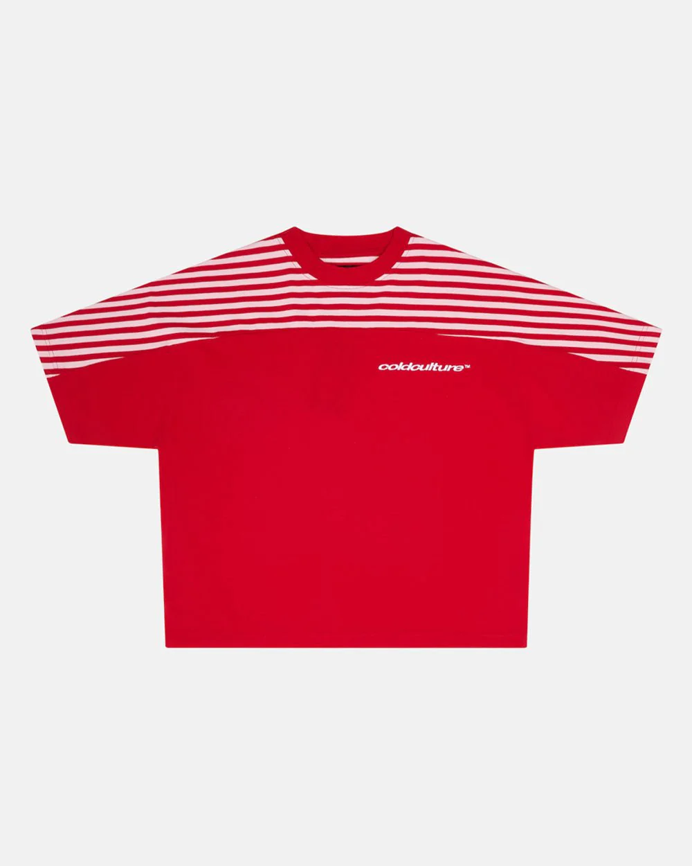 LOLLY HALF STRIPES TEE PINK AND RED