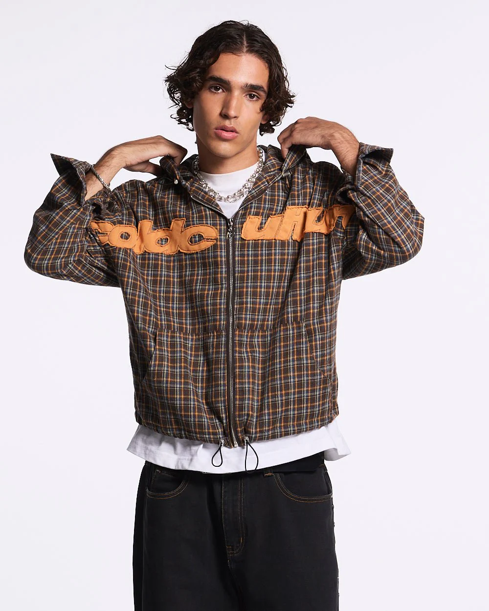 MEMPHIS HOODED SHIRT ORANGE AND BLUE - Image 3
