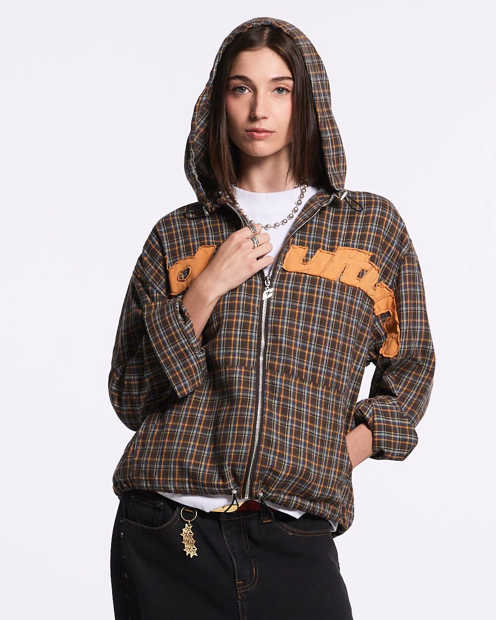 MEMPHIS HOODED SHIRT ORANGE AND BLUE - Image 5