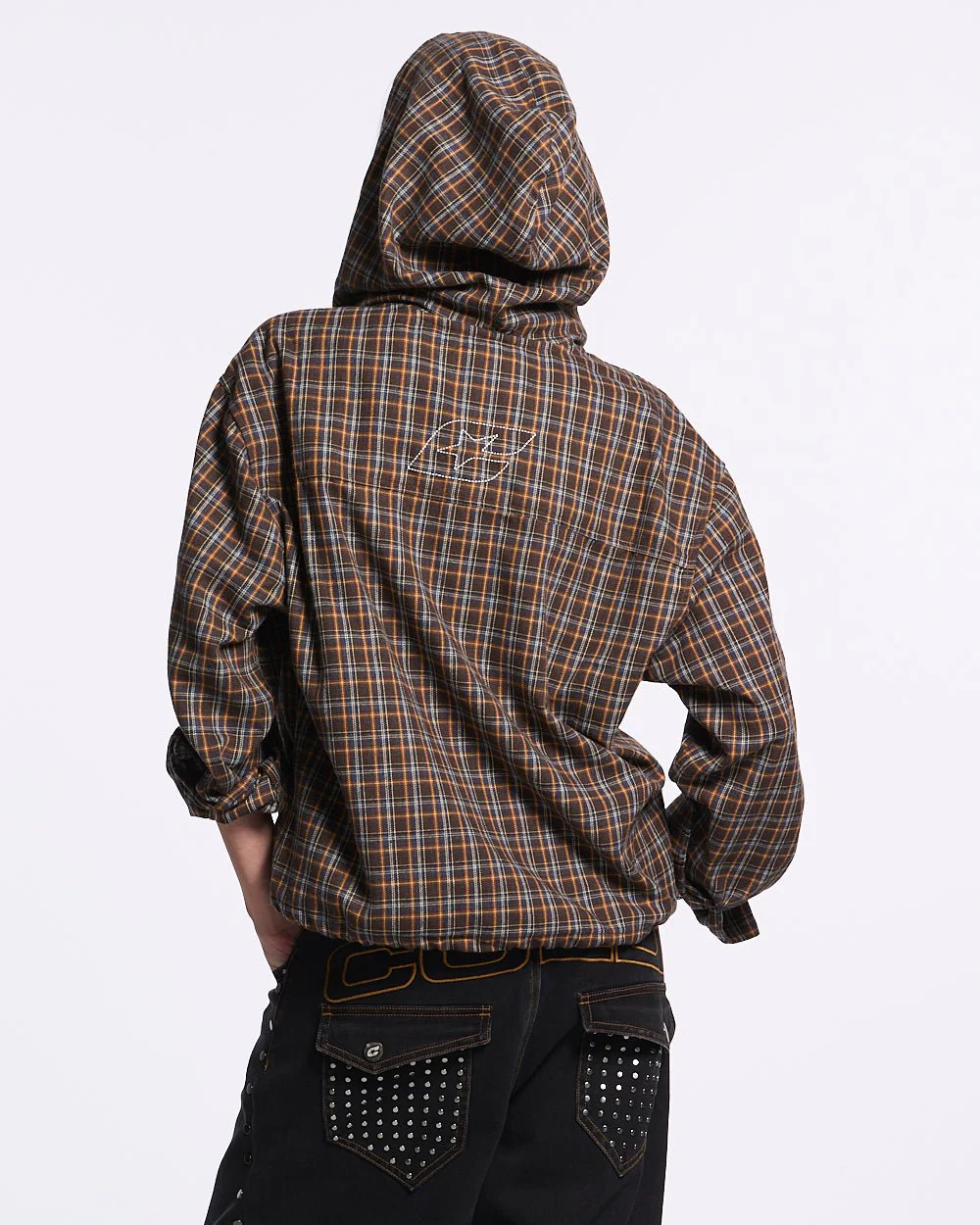 MEMPHIS HOODED SHIRT ORANGE AND BLUE - Image 6