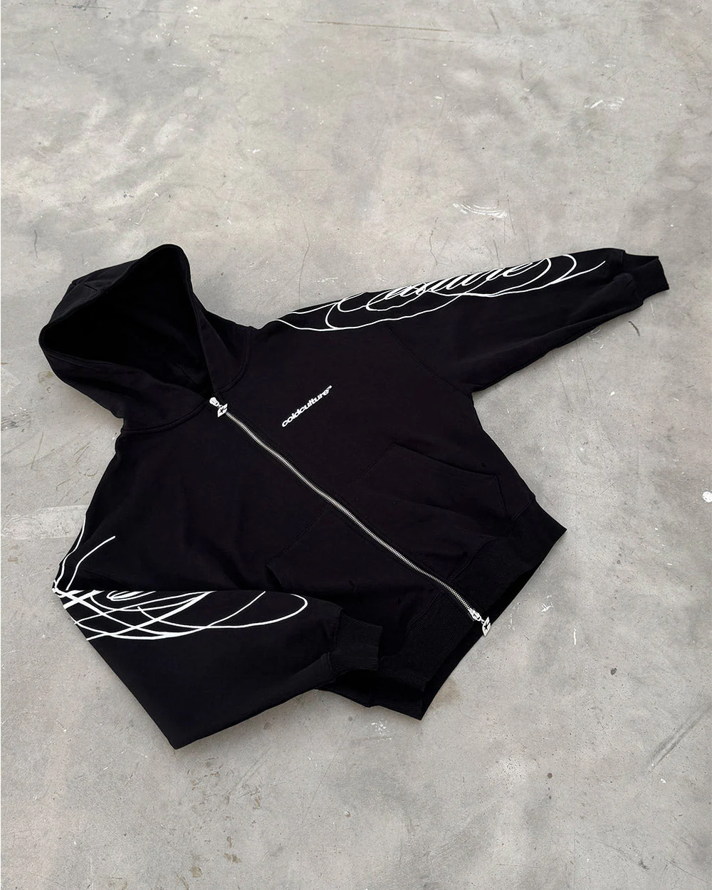 NEW SCRIPT ZIP HOODIE BLACK - Image 10