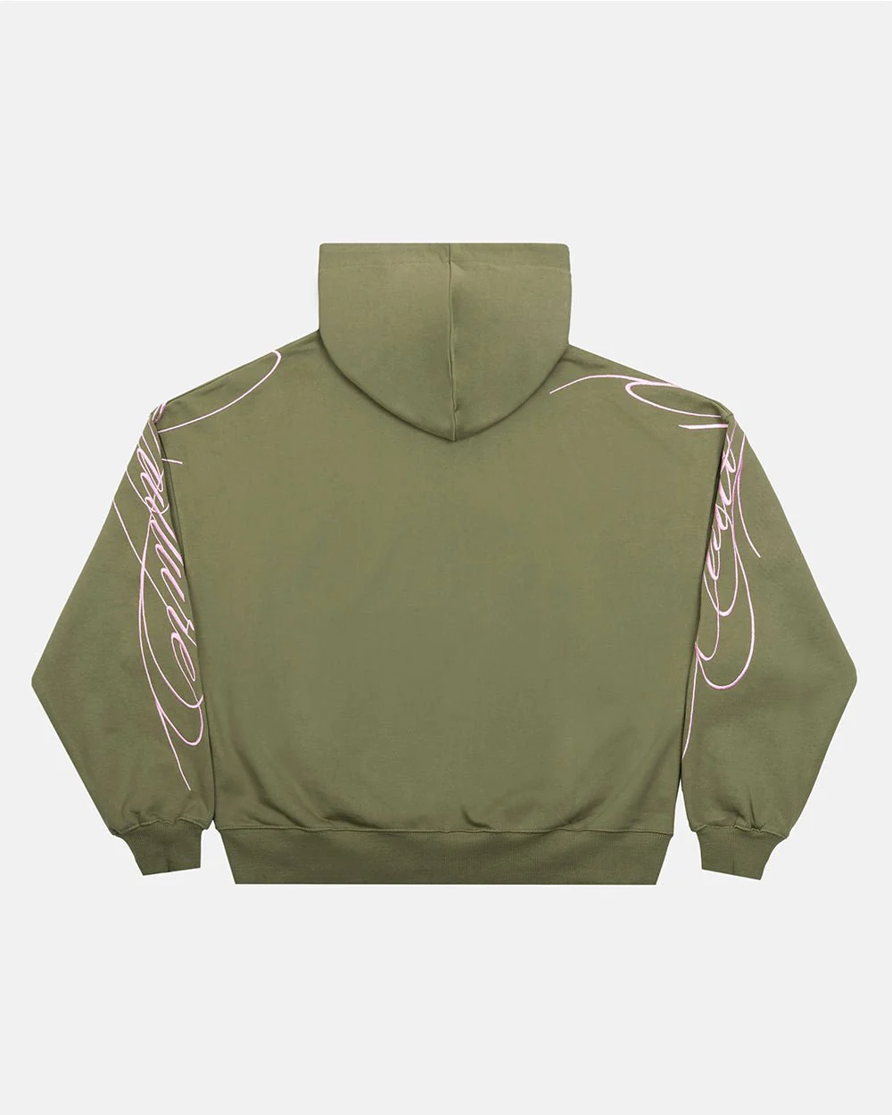 NEW SCRIPT ZIP HOODIE GREEN & PINK - Image 3