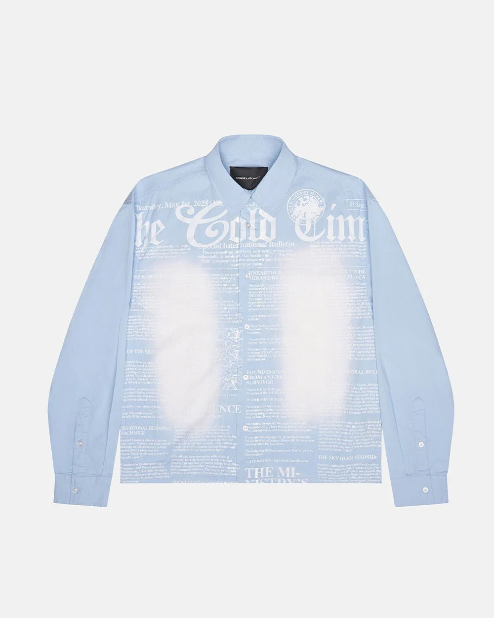 NEWSPAPER LONGSLEEVE SHIRT BABY BLUE