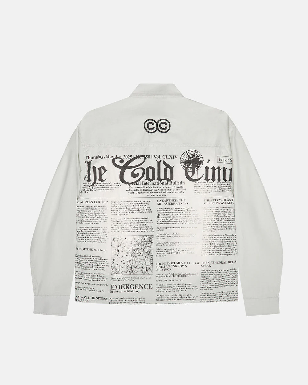 NEWSPAPER LONGSLEEVE SHIRT WHITE - Image 2