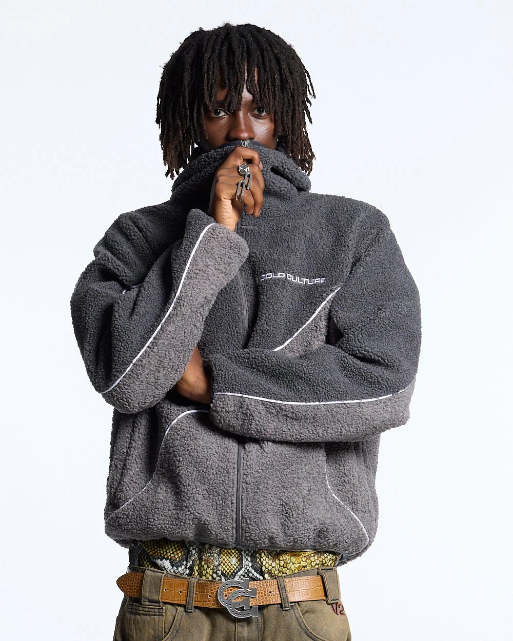 NO RISK FLEECE JACKET HEAVY GREY/DUST GREY - Image 3