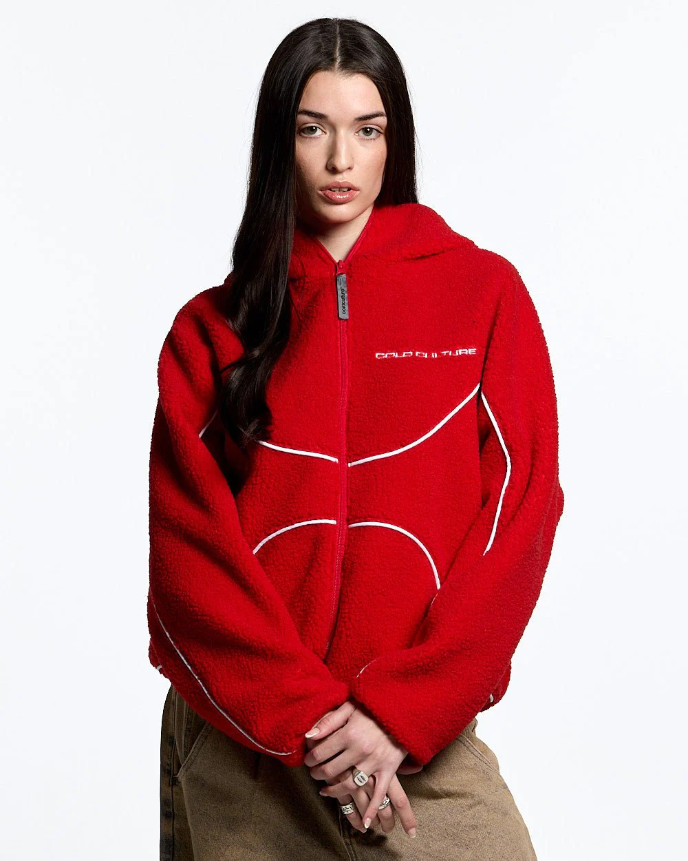NO RISK FLEECE JACKET VIVID RED - Image 5