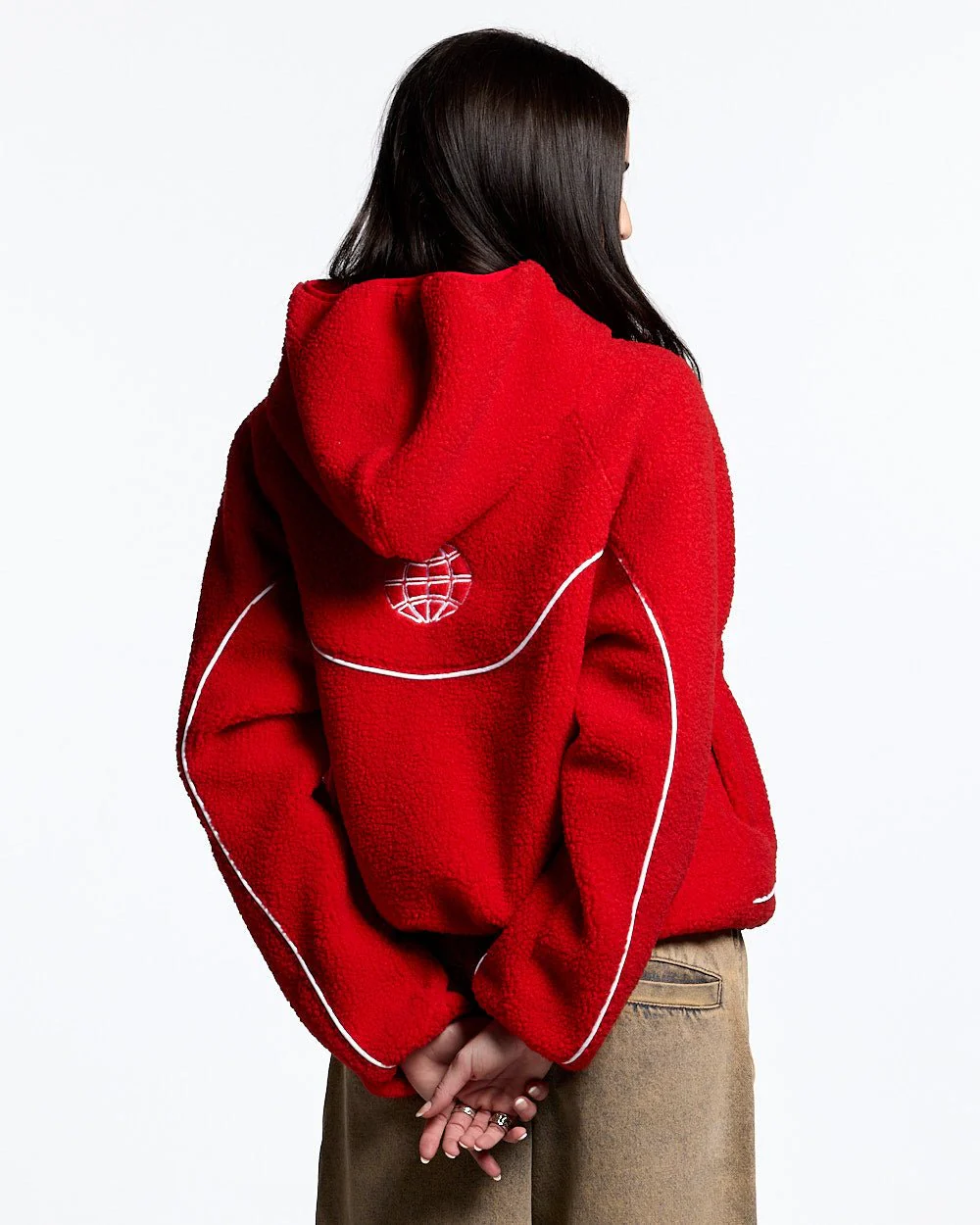 NO RISK FLEECE JACKET VIVID RED - Image 6