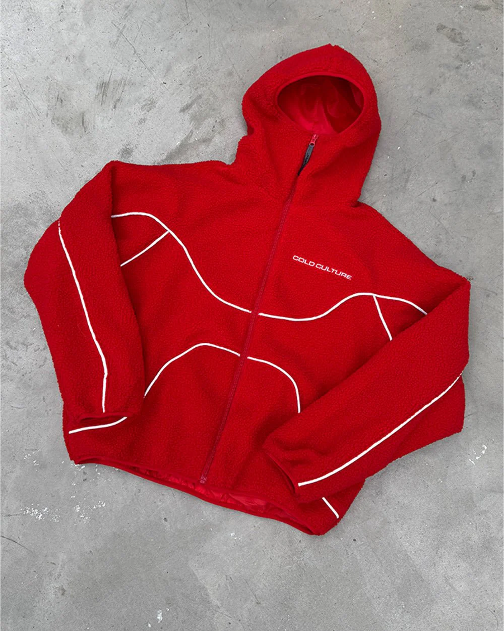NO RISK FLEECE JACKET VIVID RED - Image 8