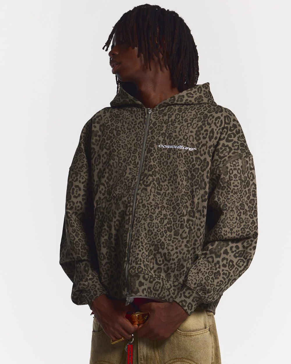 NOCTURNE BEAST ZIP HOODIE BROWN - Image 3