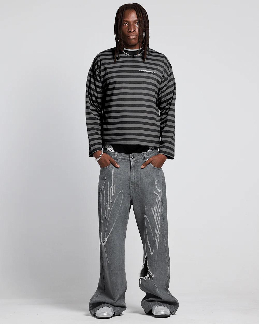 PARDON ME LONGSLEEVE BLACK & GREY - Image 3