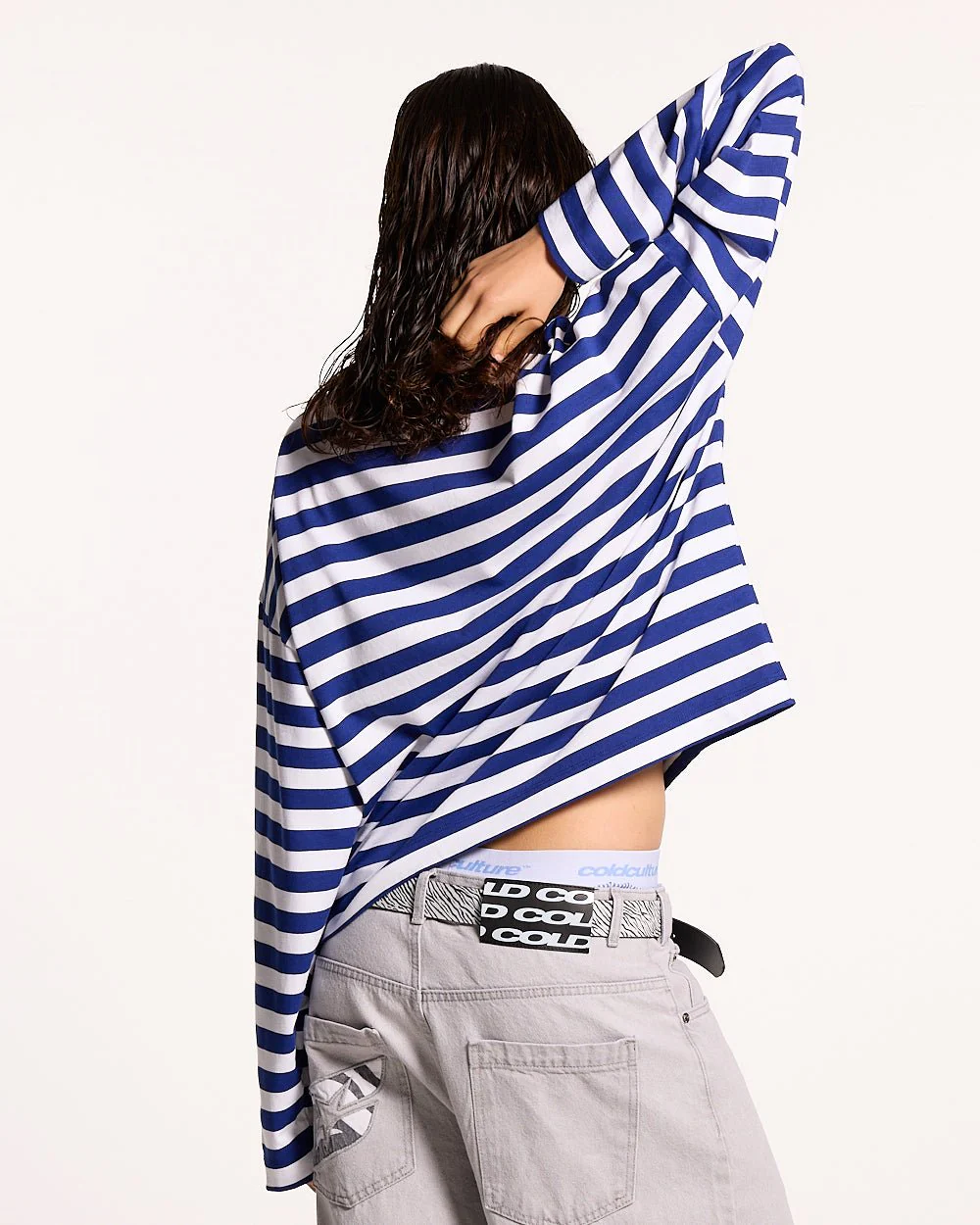 PARDON ME LONGSLEEVE WHITE & NAVY - Image 6