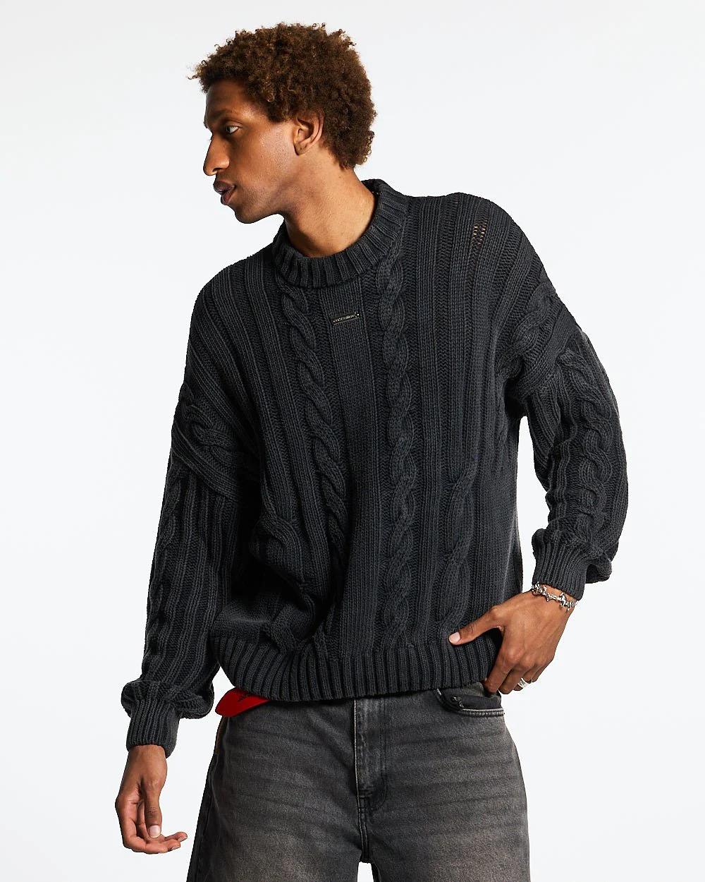 PATTERNED KNIT BLACK - Image 3