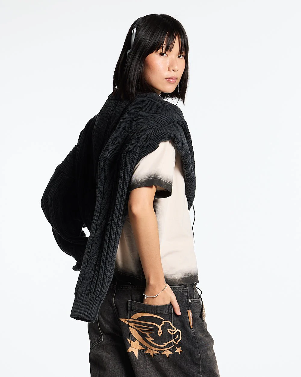 PATTERNED KNIT BLACK - Image 6