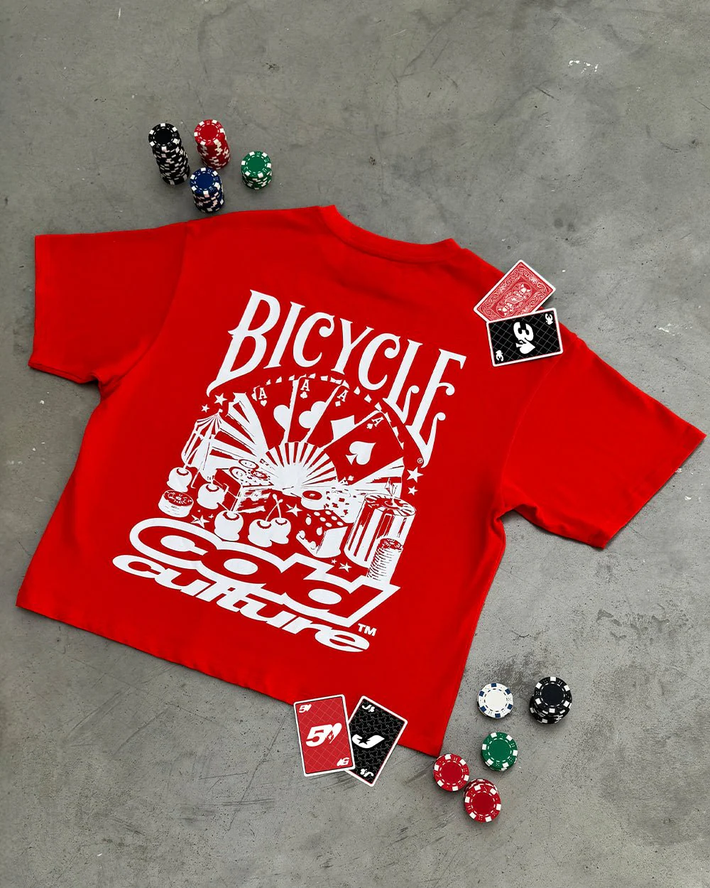 POKER BICYCLE TEE FIERY RED - Image 7