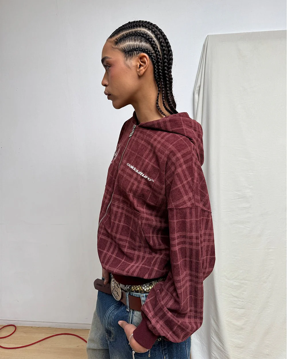 POSH ZIP HOODIE BURGUNDY - Image 12