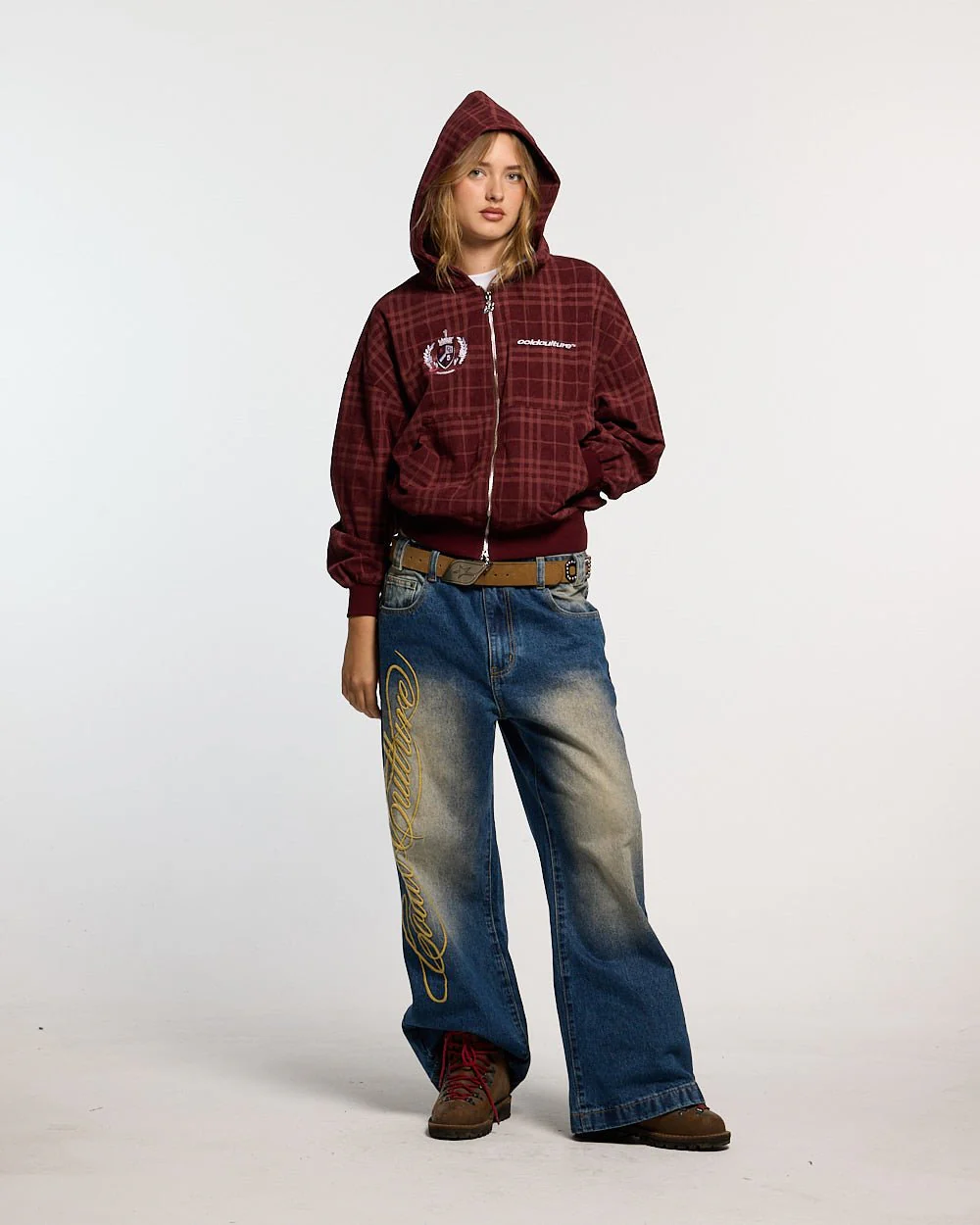 POSH ZIP HOODIE BURGUNDY - Image 8