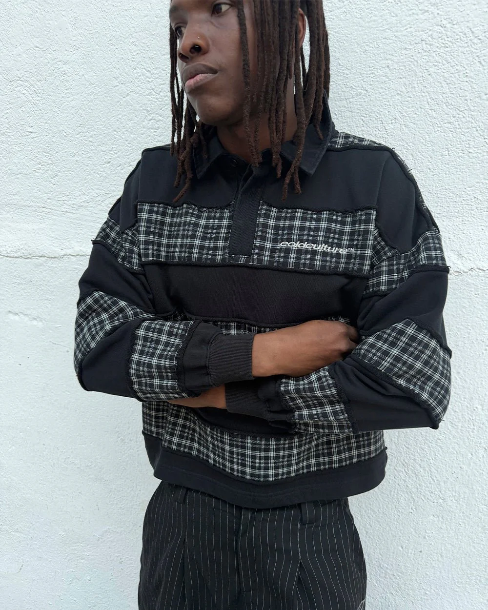 RIPPED LONGSLEEVE POLO BLACK - Image 8