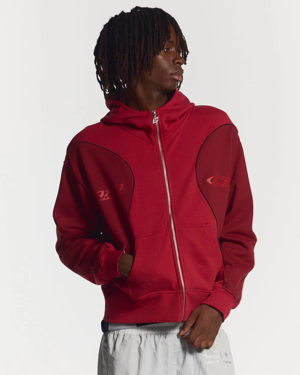 RUSH ZIPPER HOODIE RED - Image 3