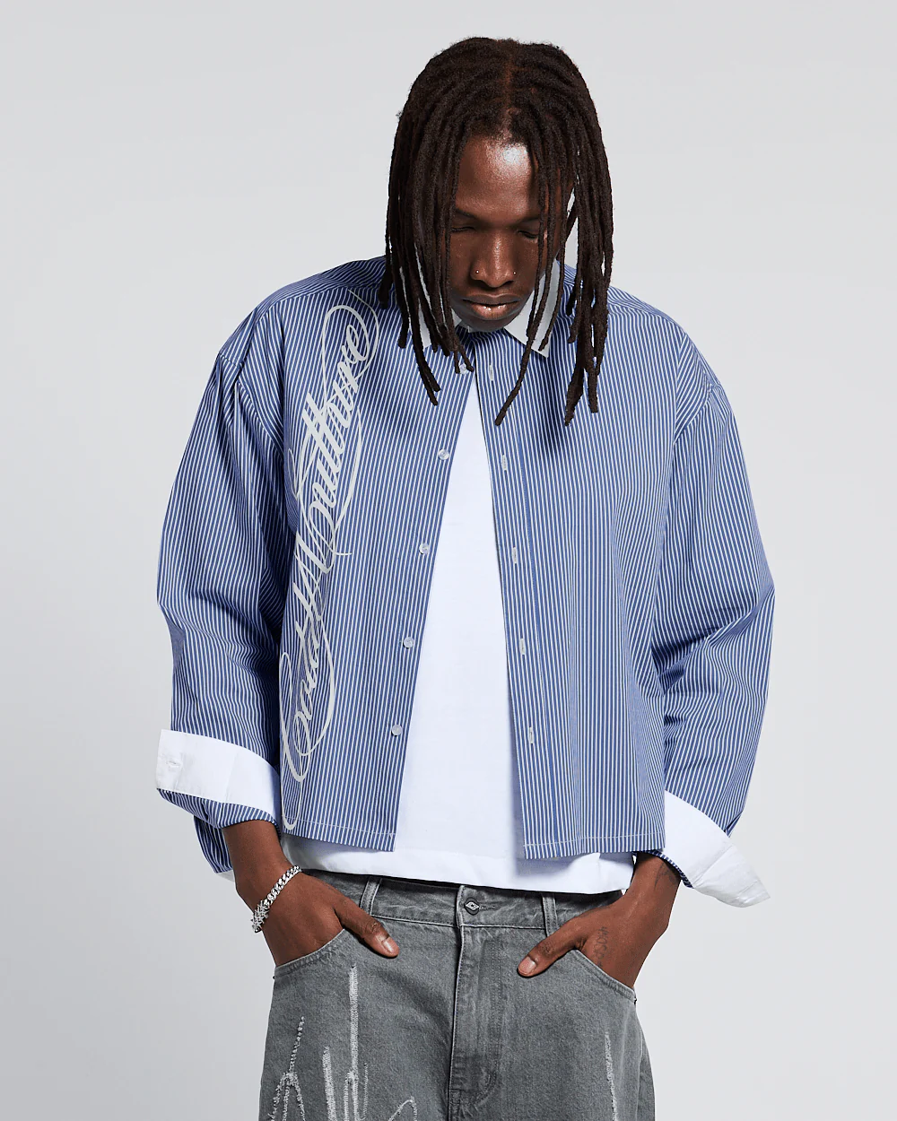 SCRIPT SHIRT BLUE & WHITE - Image 3