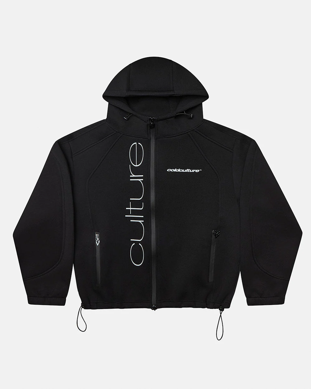 SCUBA ZIP HOODIE GREY & BLACK - Image 2