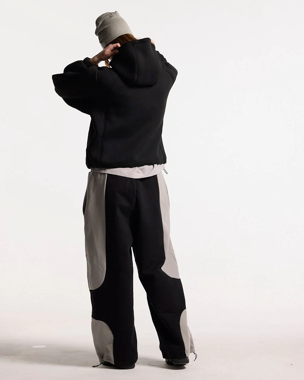 SCUBA ZIP HOODIE GREY & BLACK - Image 6