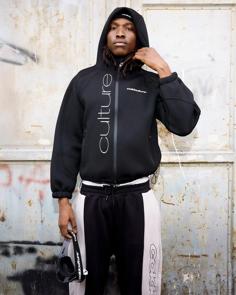 SCUBA ZIP HOODIE GREY & BLACK - Image 7
